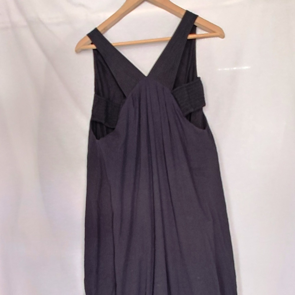 By Anthropologie Bubble Hem Midi Dress Tank Cutout Washed Black Cotton XS - Picture 5 of 14